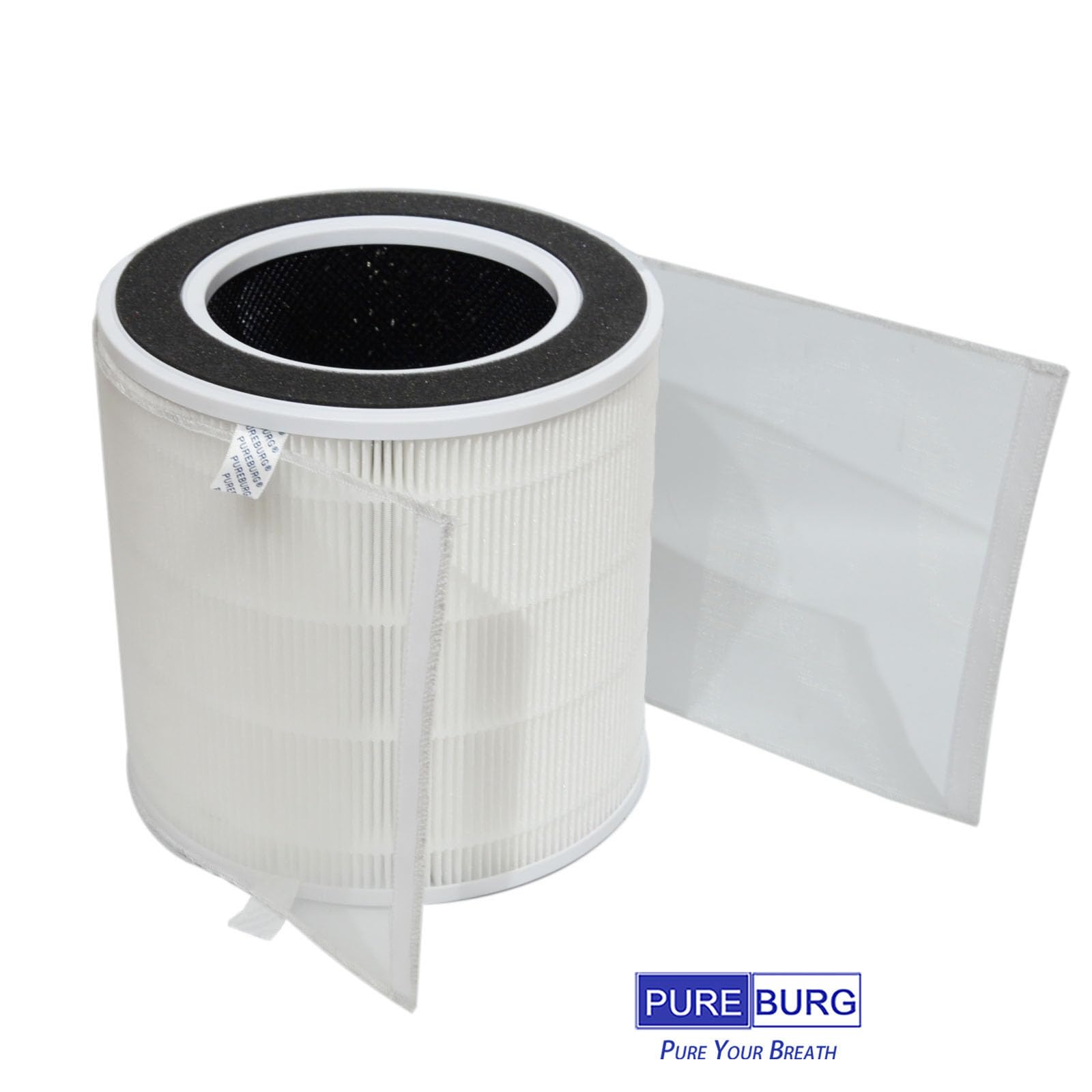 PUREBURG Filtri di ricambio compatibili con purificatore d'aria SwitchBot, 2 pezzi, H13 HEPA carbone attivo, filtrazione a 3 stadi, filtro per animali domestici, purificazione dell'aria, polvere e