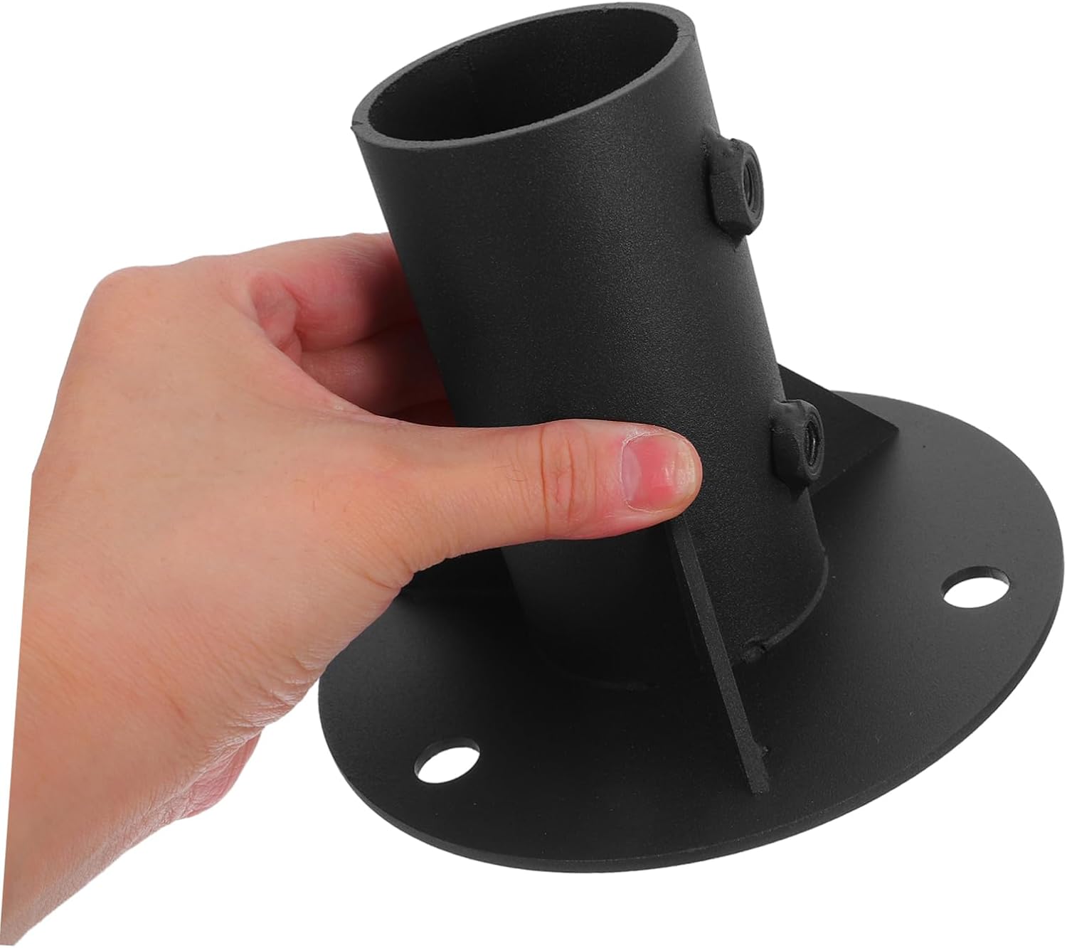 Heavy Duty Metal Fence Post Bracket Flange for Outdoor Use Inner Diameter Versatile Deck Base for Mailbox and Lamp Post Installation Decorative and Design