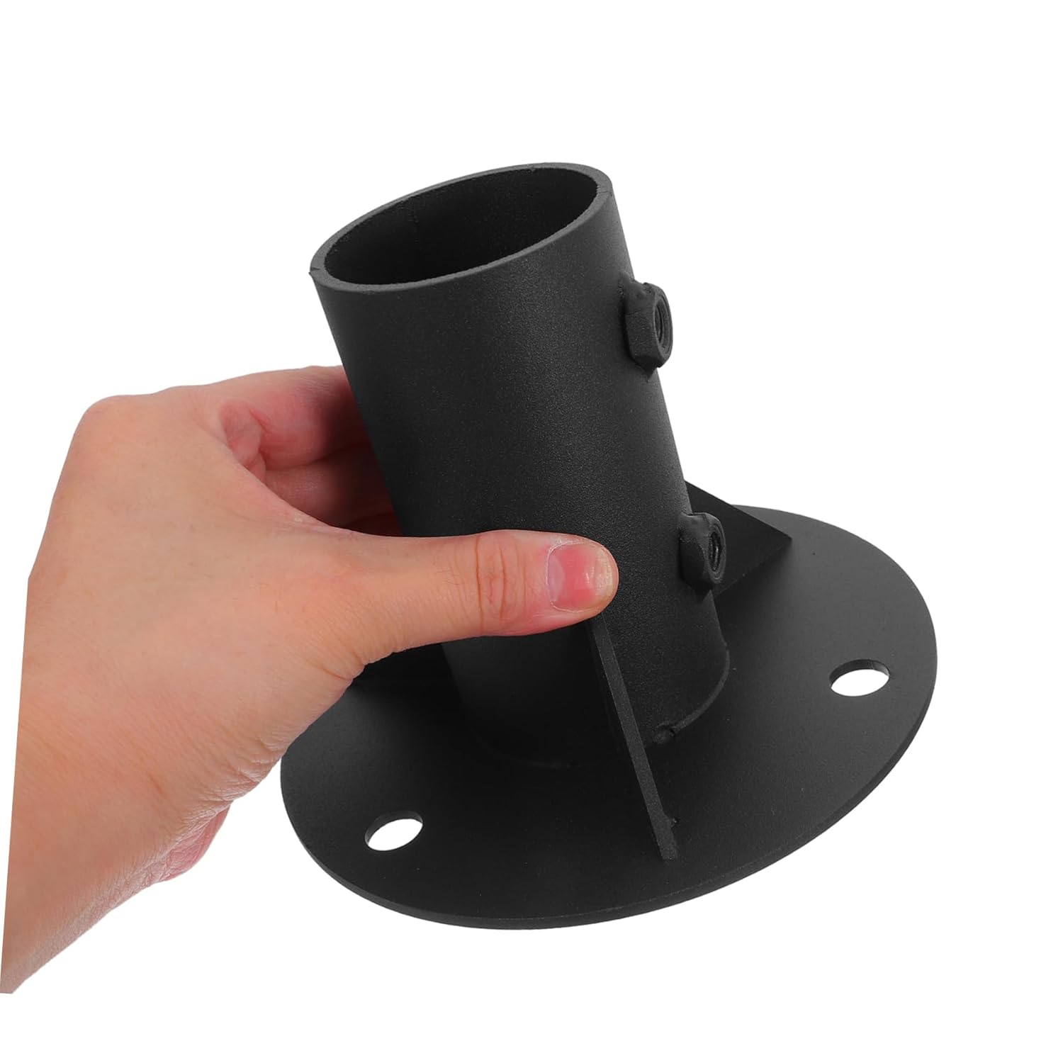 Housoutil Heavy-Duty Metal Fence Post Bracket Flange Protective Coating for Outdoor Use Inner Diameter Base for Mailbox Flagpoles and Deck Railing Installation