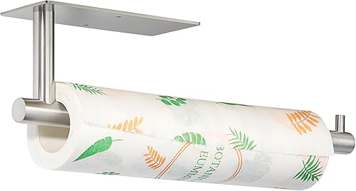 Alise GYT6805-LS SUS 304 - Soportes de toallas de papel autoadhesivos para debajo del gabinete, rollos de toallas de papel para cocina, montaje con