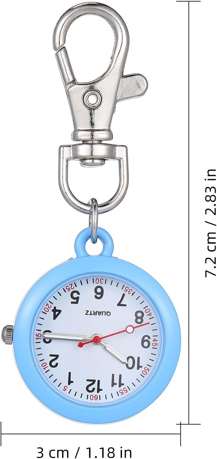 Nurse Pocket Watch Lightweight Metal Clip-on Watch with Easy-Read Dial for Professionals and Hospital Use