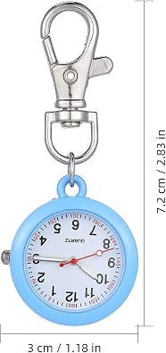 Nurse Pocket Watch Lightweight Metal Clip-on Watch with Easy-Read Dial for Professionals and Hospital Use