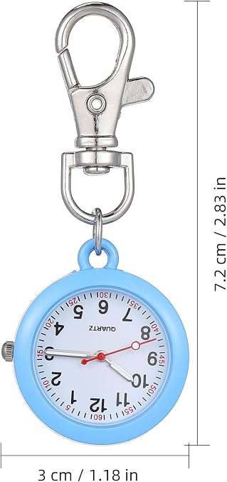 Nurse Pocket Watch Lightweight Metal Clip-on Watch with Easy-Read Dial for Professionals and Hospital Use