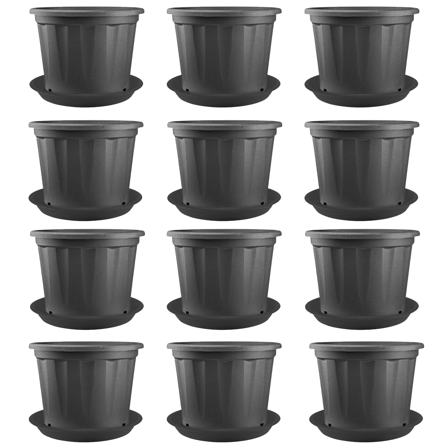 Hug A Plant | Heavy Duty Black Plastic Planter | Grower Pot/Garden Pot with Black Tray for Home & Garden (16INCH | 40CM) (Pack of 12) (B0CKFJ5G8Q) Amazon Price History, Amazon Price Tracker