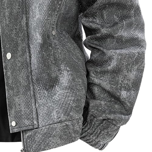 Chaqueta denim para hombre con cierre y estilo vintage miniatura 2