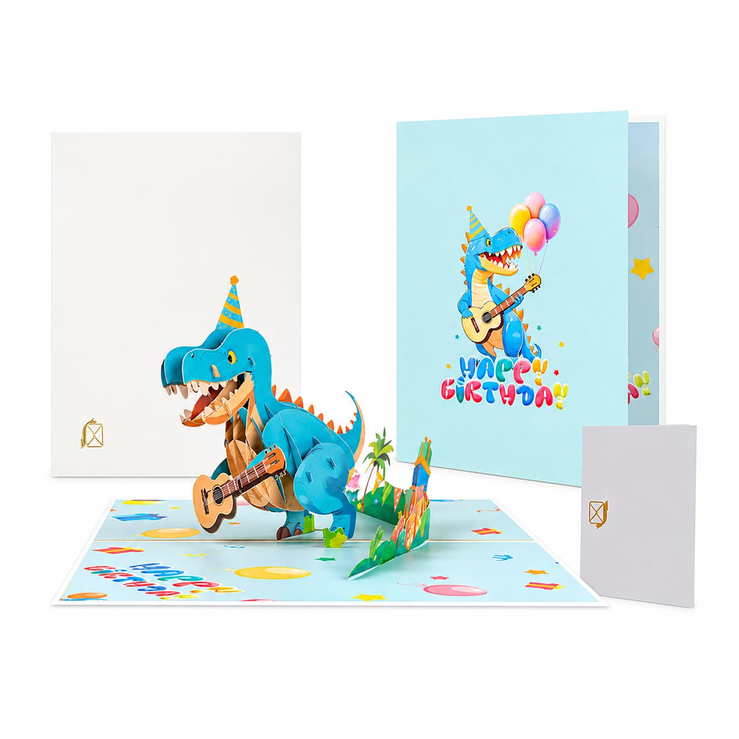 Pop Up Dinosaur Birthday Cards (Guitar)