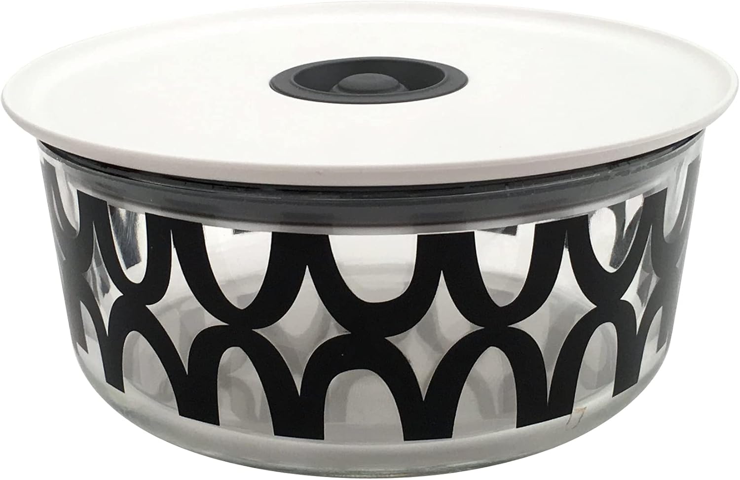 French Bull 27oz Glass Food Storage Container with Airtight Lid & Gift Box – Palais Black & White – Borosilicate Glass, Leakproof, Microwave Freezer Dishwasher Safe, Oven Safe