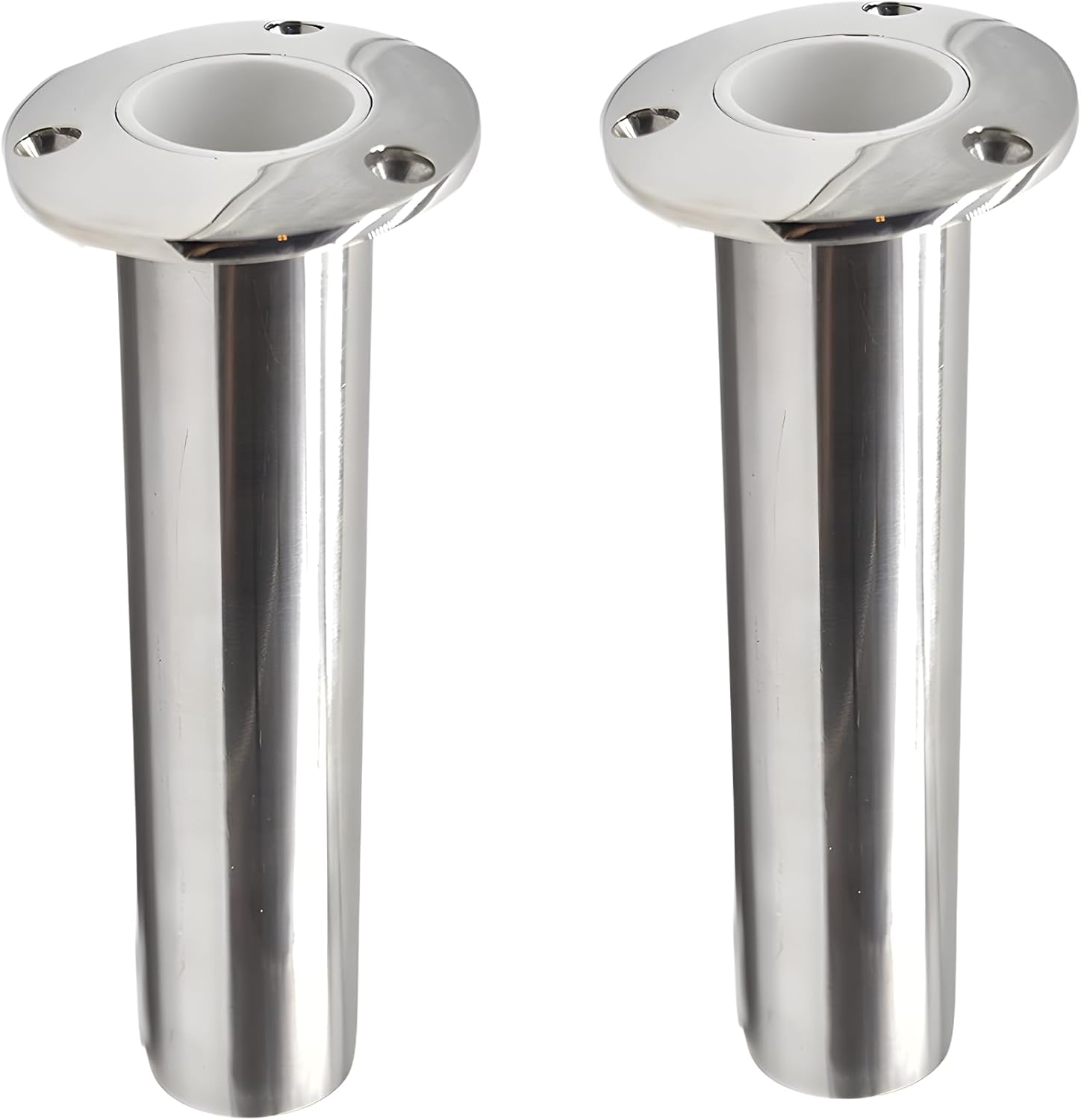 MARINE CITY Deluxe Fishing Rod Holder with Drain, Flush Mount, 90° Heavy Duty 316 Stainless Steel