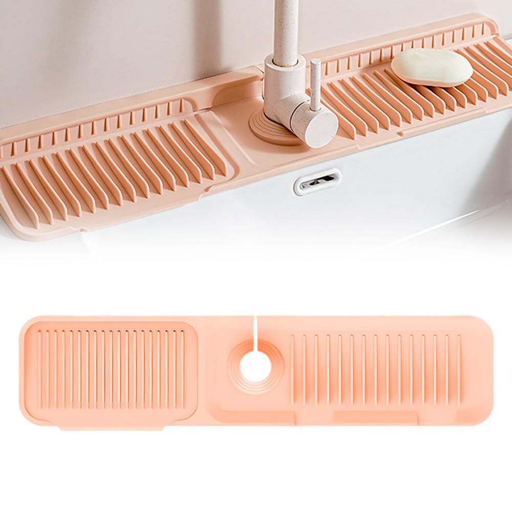 Alfombrilla de silicona para grifo antisalpicaduras, protector en U para utensilios