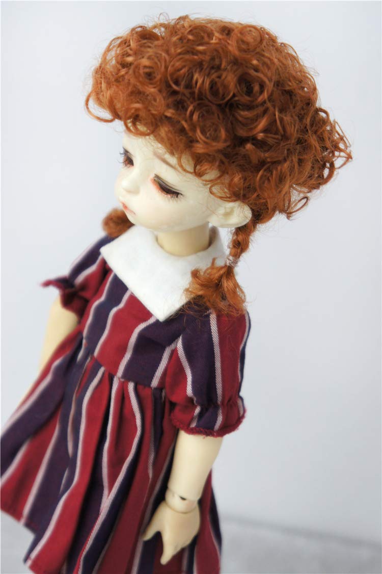 1/6 YOSD Doll Accessories JD570 6-7inch 16-18CM Woof curlys Sheep Shawn Synthetic Mohair BJD Wigs (L.t Carrot)