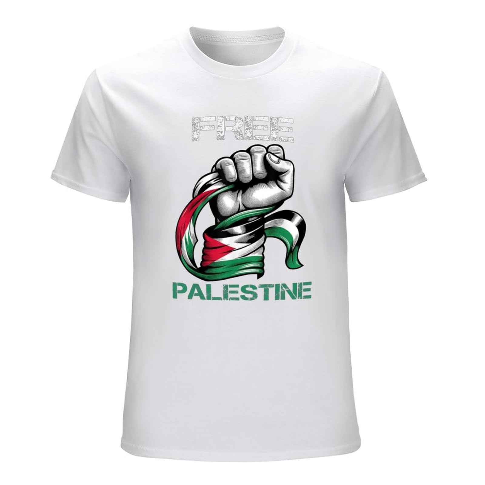 Free Palestine Gaza Freedom Protest End Israeli Occupation Men's White T-Shirt Unisex Tee Shirt S