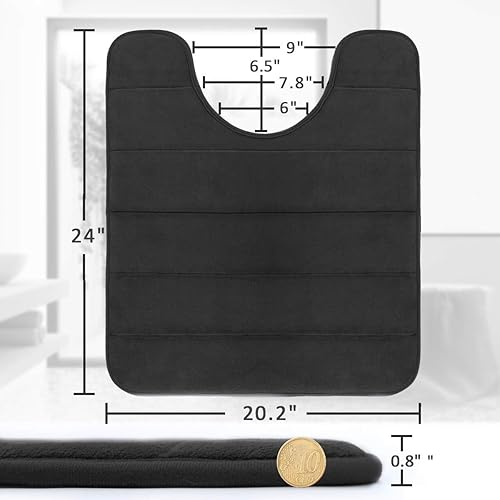 Miniatura 2 de Yimobra Tapete de baño de espuma viscoelástica, tamaño grande, 31.5 x 19.8 pulgadas + forma de U, 24 x 20 pulgadas, suave y cómodo, súper absorción