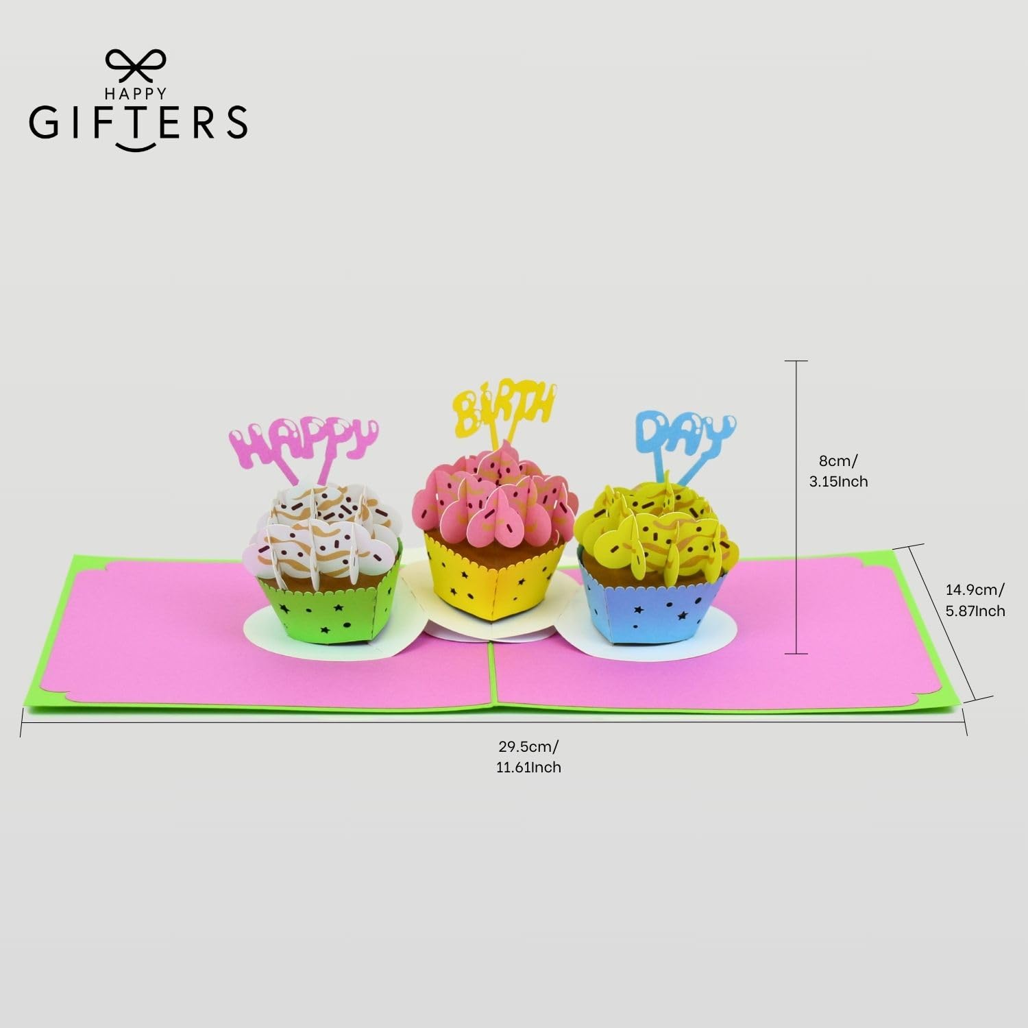 WOW! 3D Pop-Up Geburtstagskarte Mit Regenbogen-Cupcake – Bunt, Fröhlich & Persönlich