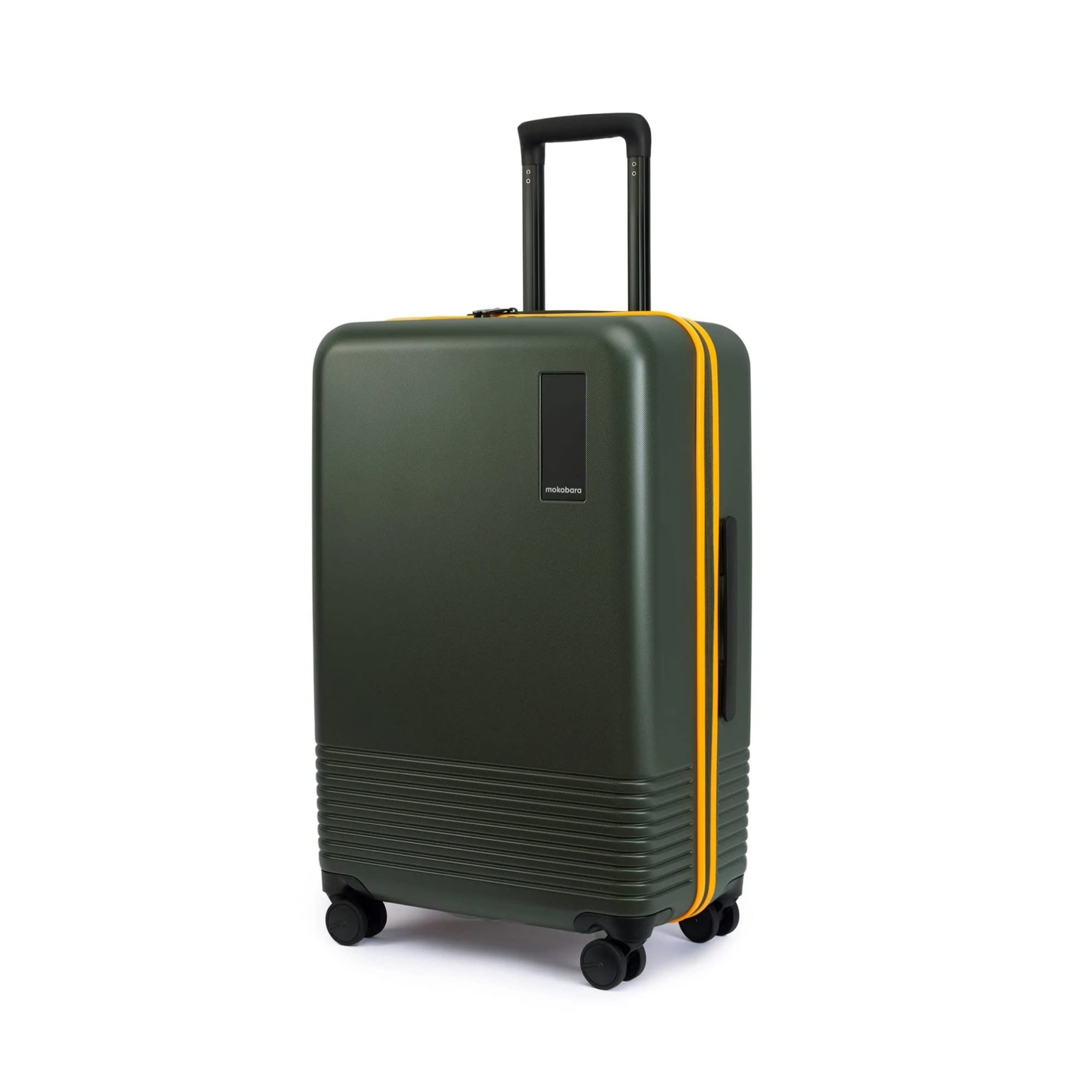 MOKOBARA Iconic Range The Check-in Luggage 69Cms Medium Size German Makrolon Polycarbonate Hard Sided 8 Hinomoto Spinner Wheels Suitcase Trolley - Hinomoto Wheels, Green-Forest Sunray