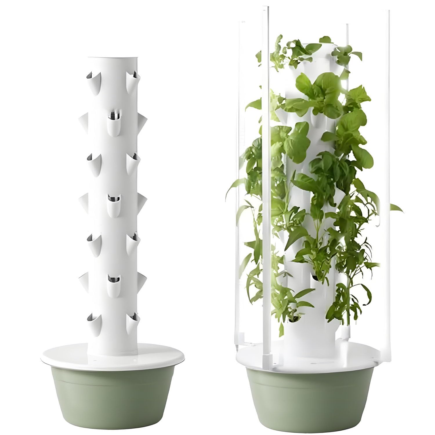 Kit de Sistemas de Cultivo hidropónico, huerto de Hierbas para Interior y Exterior, Torre de Verduras con Luces LED y Temporizador automático, Ideal para jardineros y Principiantes. 5thfloor