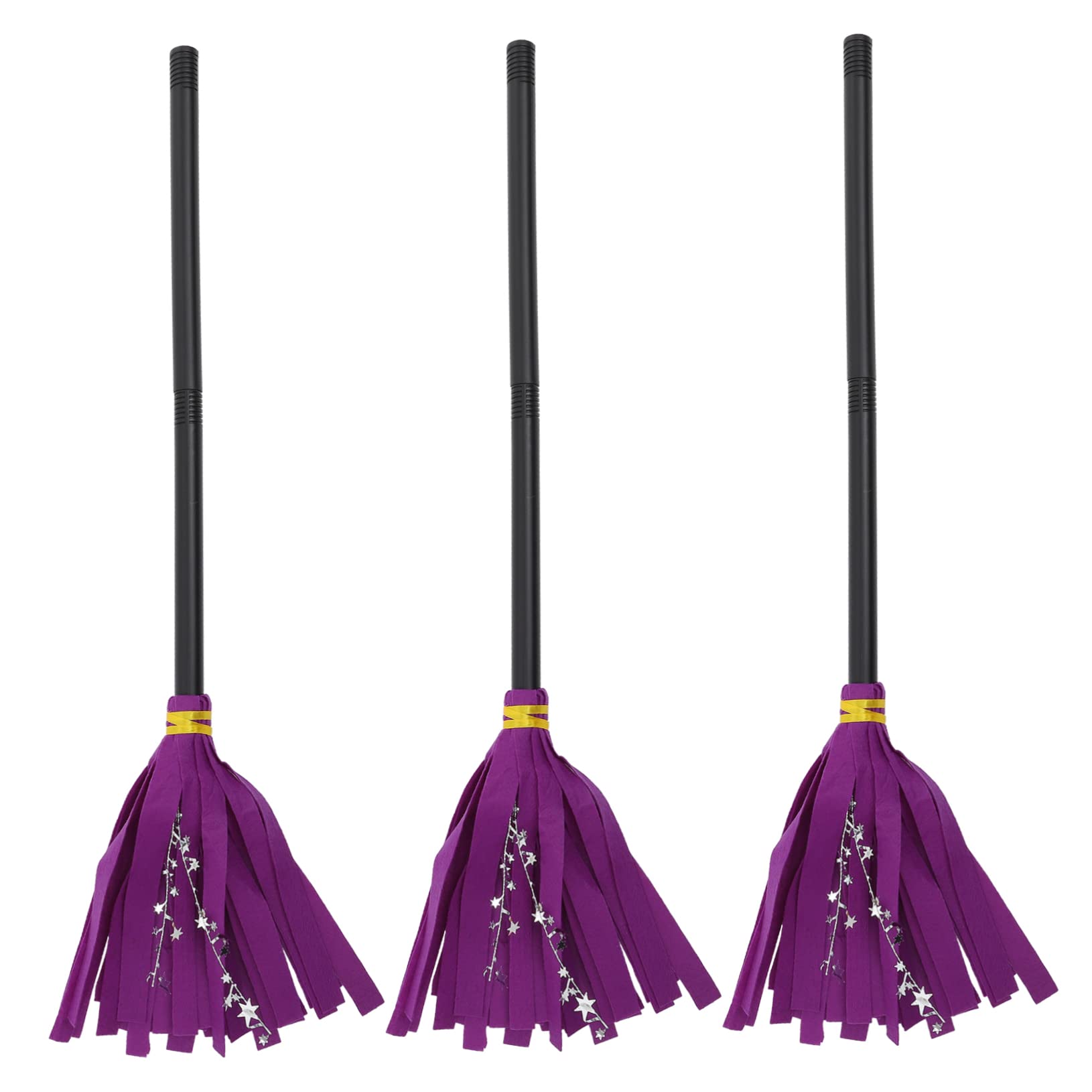 BUTIFULSIC 3pcs Witch Broom Halloween Witches Broom Halloween Witch Costume Halloween Accessory Halloween Photo Prop Toys Dreses Ornaments for Women Witch Costume Cosplay Broom Toy Plastic