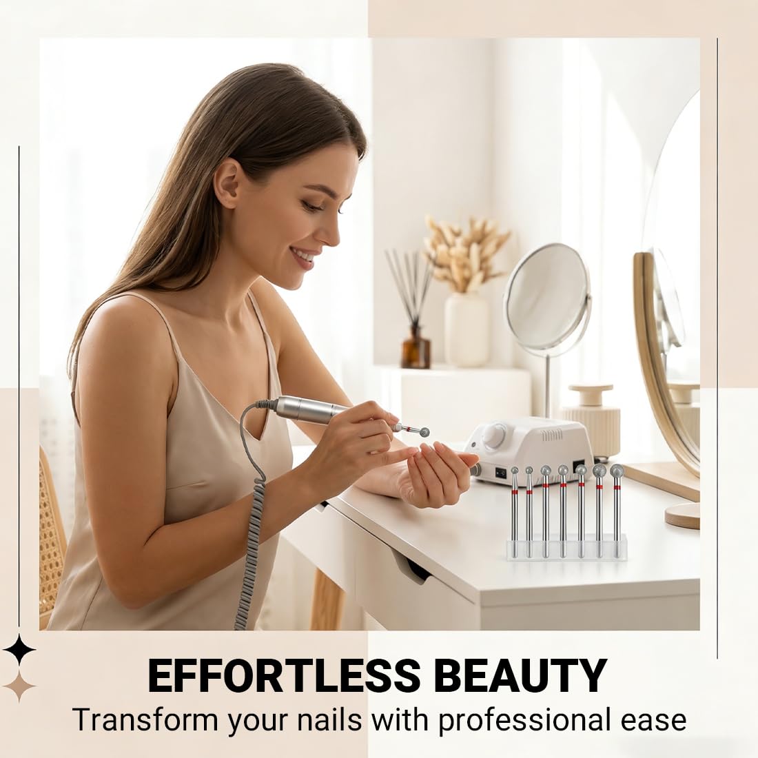 6 Pezzi Trapano Per Unghie Pulizia Delle Cuticole Punta A Sfera Pollici Sicuro Professionale Lima Manicure Pedicure Tool, Punte Rotonde, Forma Sferica, Salone, Rimozione Accessori