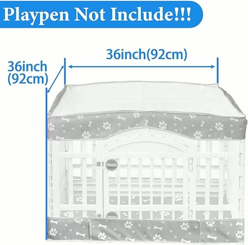 Miniatura 2 de Almohadilla inferior para corralito de perros y cubierta superior de malla para corralitos de 36 x 36 pulgadas (valla no incluida), reutilizable