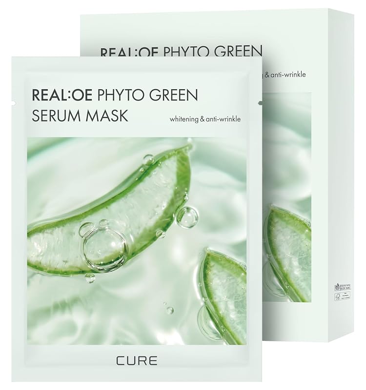 Kim Jeong Moon Aloe CURE REALOE Máscara Facial de Tecido com Sérum Phyto Green