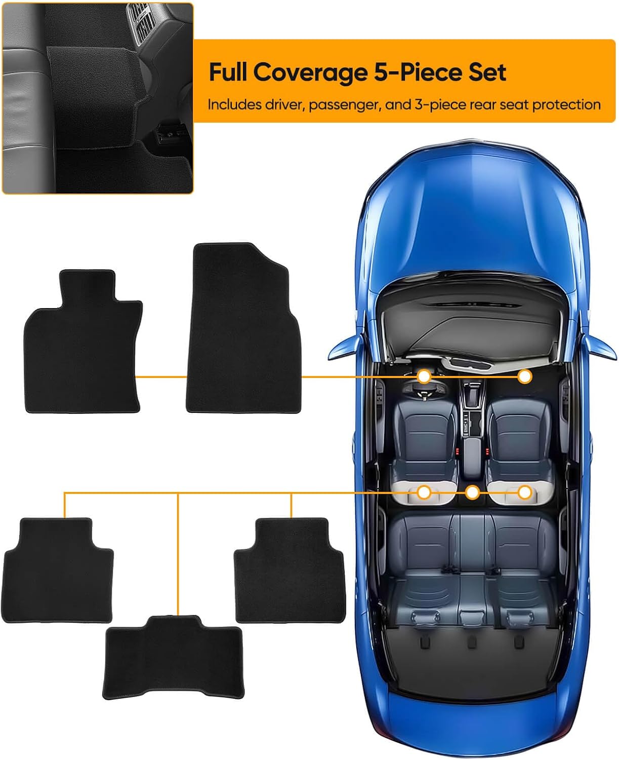 Plush Floor Mats for Toyota Camry 2018-2024,All Weather Protector Row Liner,Anti-Slip Custom Full Set Car Interior Accessories 2019 2020 2021 2022 2023
