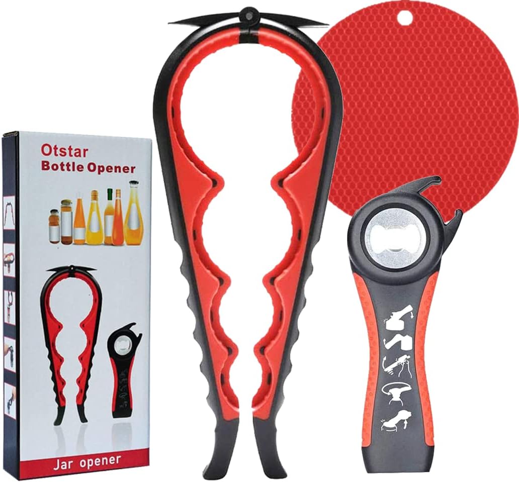 Jar Opener and Bottle Opener with Silicone Jar Gripper to Remove