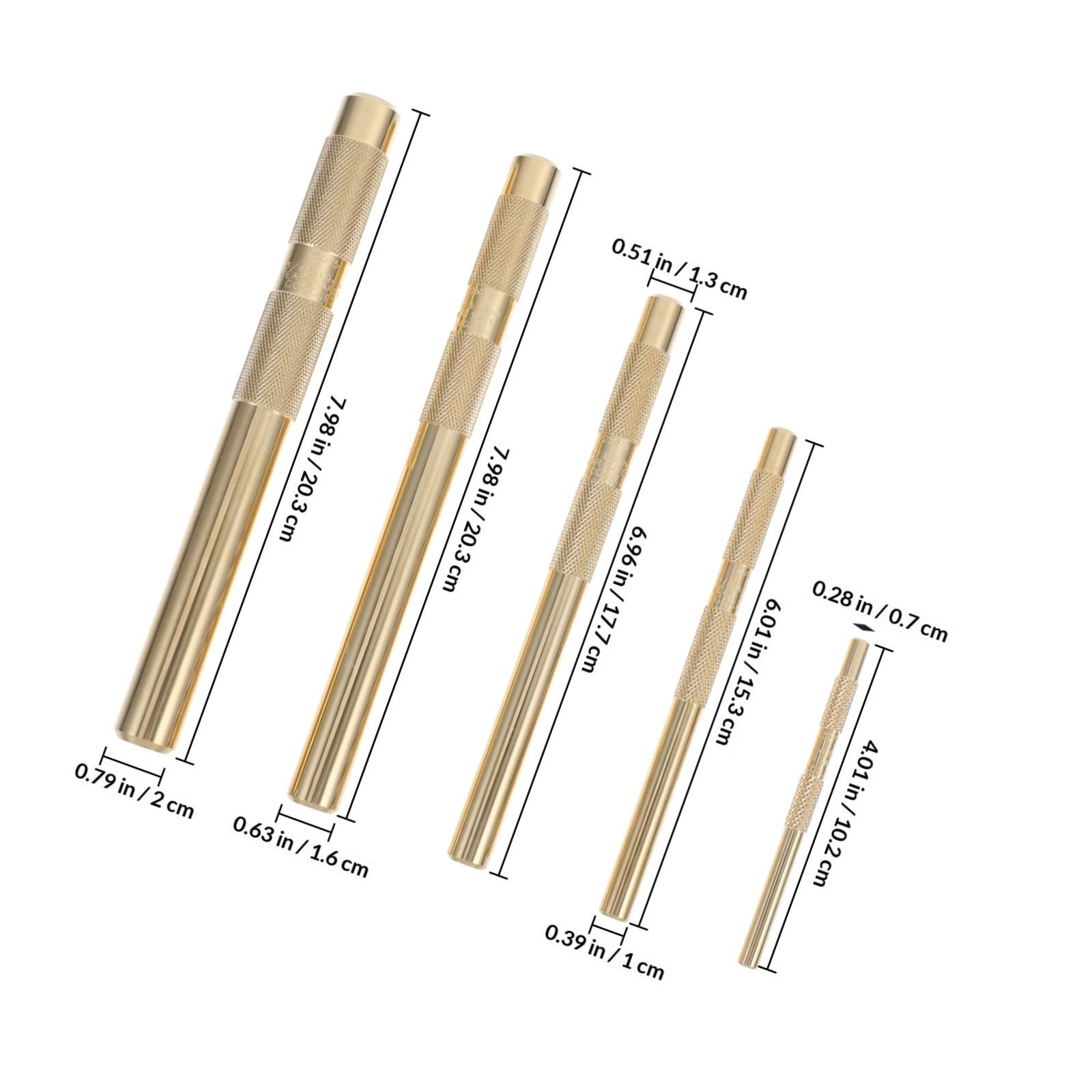 COHEALI Juego de Punzones de Latón para Perforar Metal Precisión, Herramienta de Punzonado Profesional, Material Latón, Uso en Metalurgia y Procesamiento Mecánico