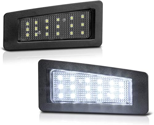 VIPMOTOZ Full LED License Plate Light Tag Lamp Housing Assembly Replacement Pair For 2014-2018 Mazda 3 & 2016-2019 CX-3-6000K Diamond White, 2-Pieces