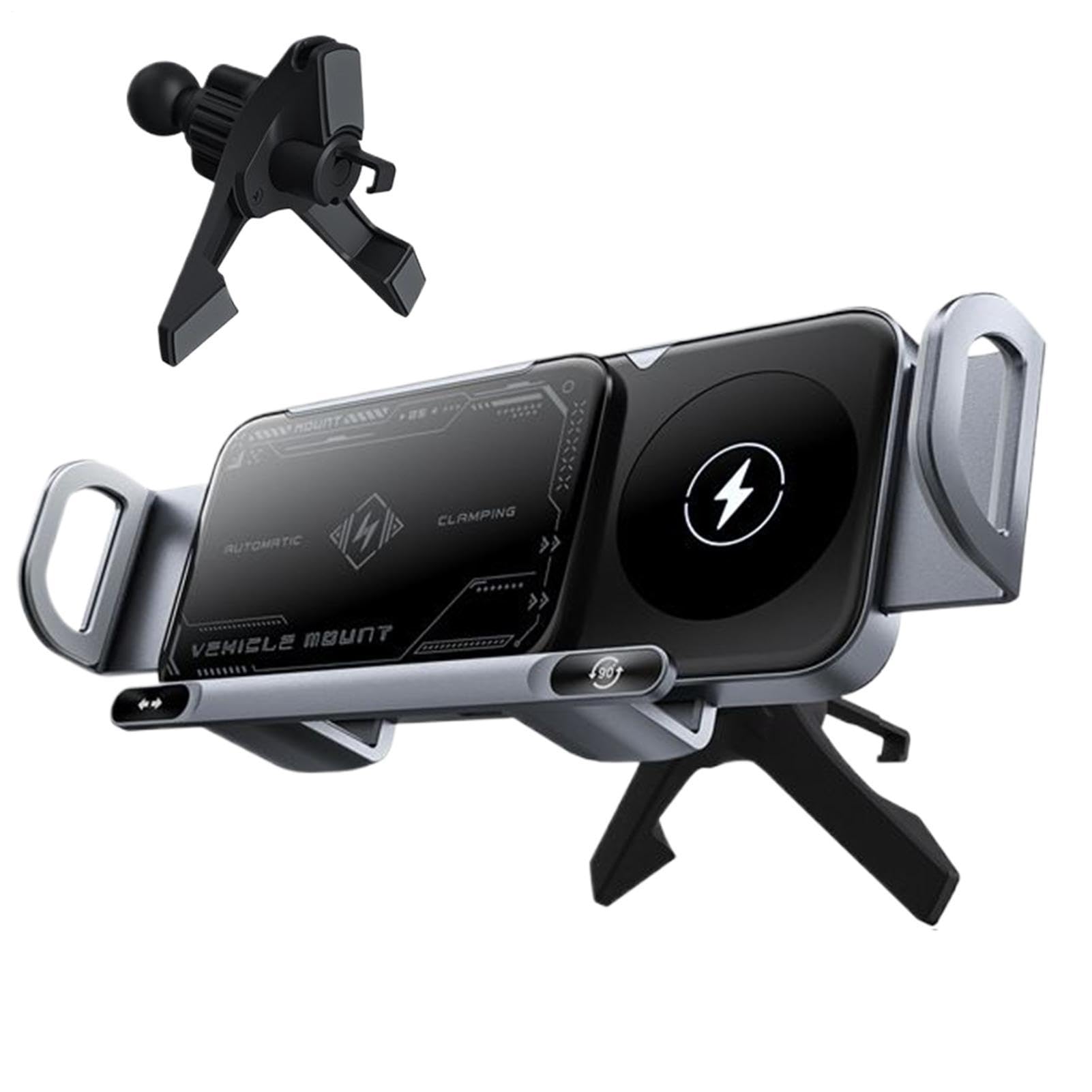 Caricatore Wireless per Auto Porta Cellulare per Automobili | Caricabatterie Rapido Doppia Bobina 15W per Smartphone Dashboard Auto Furgone Camper