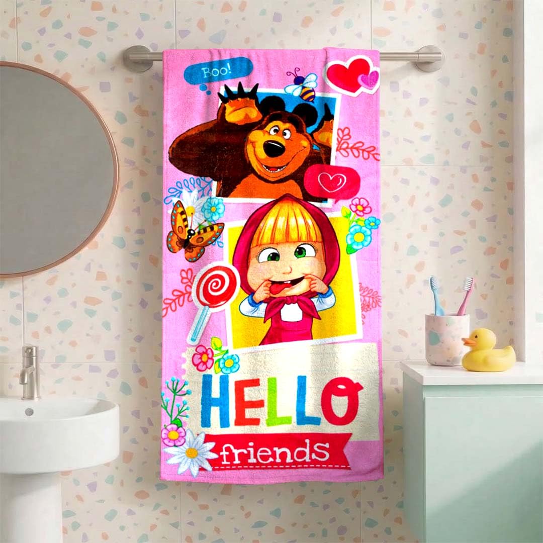 Athom Living Cotton Mash & The Bear Kids Bath Towel - 350 GSM, 60x120 cm-image-25