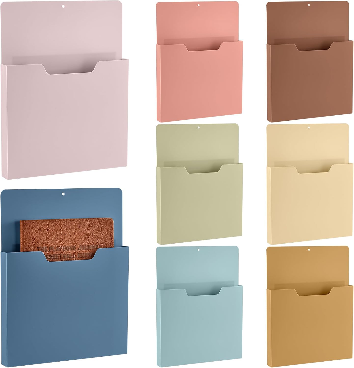 gisgfim 8 Pcs Magnetic Wall File Organizer Magnetic File Paper Holder Hanging Refrigerator Magazine Mail Holder for Planners Letters Documents Whiteboard Classroom Office Home (Colorful,10 x 13 Inch)
