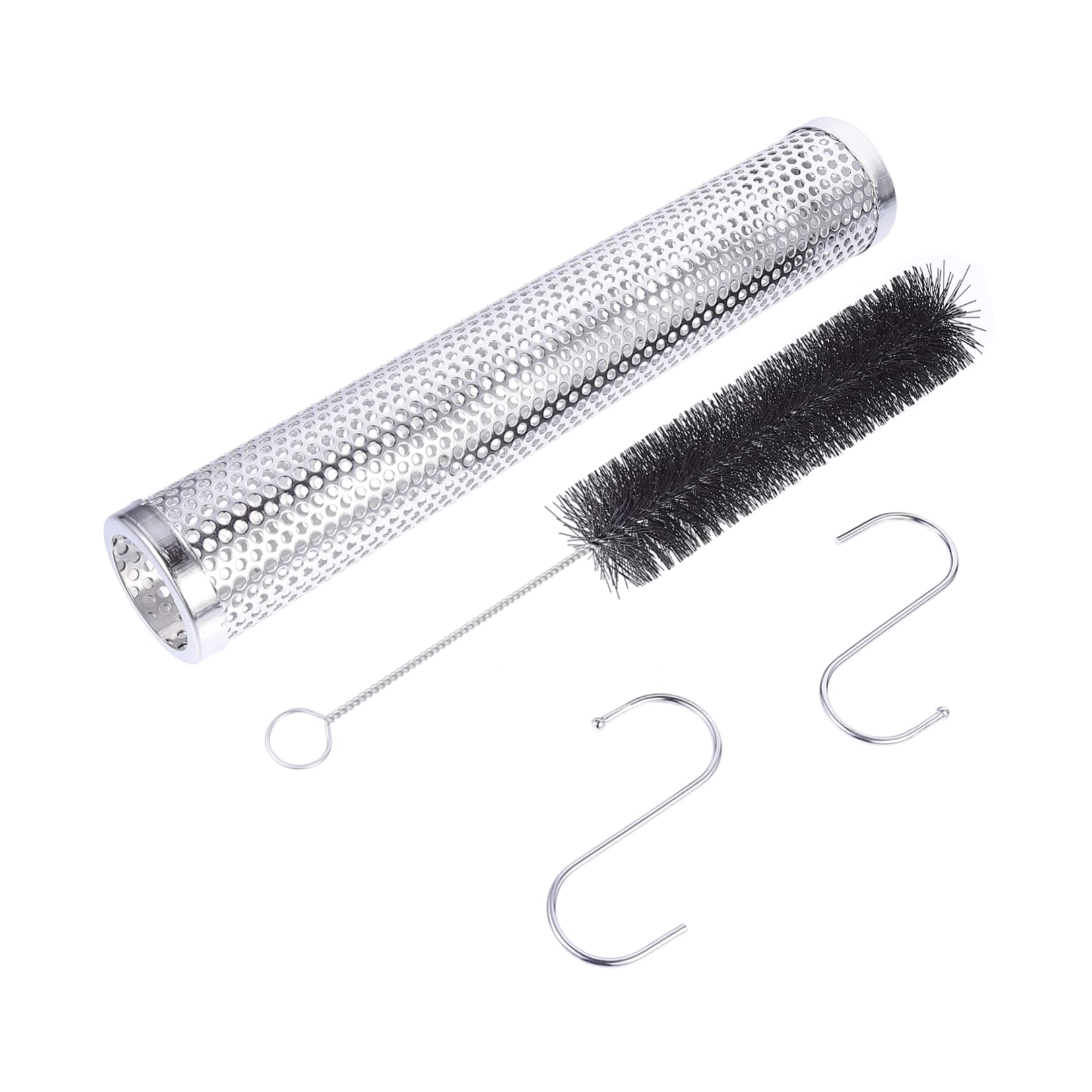 Happyyami Barbecue Smoke Mesh Tube Set Stainless Steel Bbq Smoker Bacon Smoking Accessory Camping Supply Silver 304 Stainless Steel Flavorful Bbq Meat