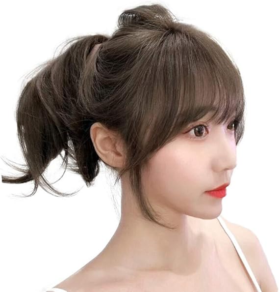 Amazon 部分ウィッグ 前髪 ヘアピース つむじ 3d 前髪ウィッグ 頭頂部 ミニヘアピース かつら 高級ファイバー シースルーバング ダークブラウン ポイントウィッグ 通販