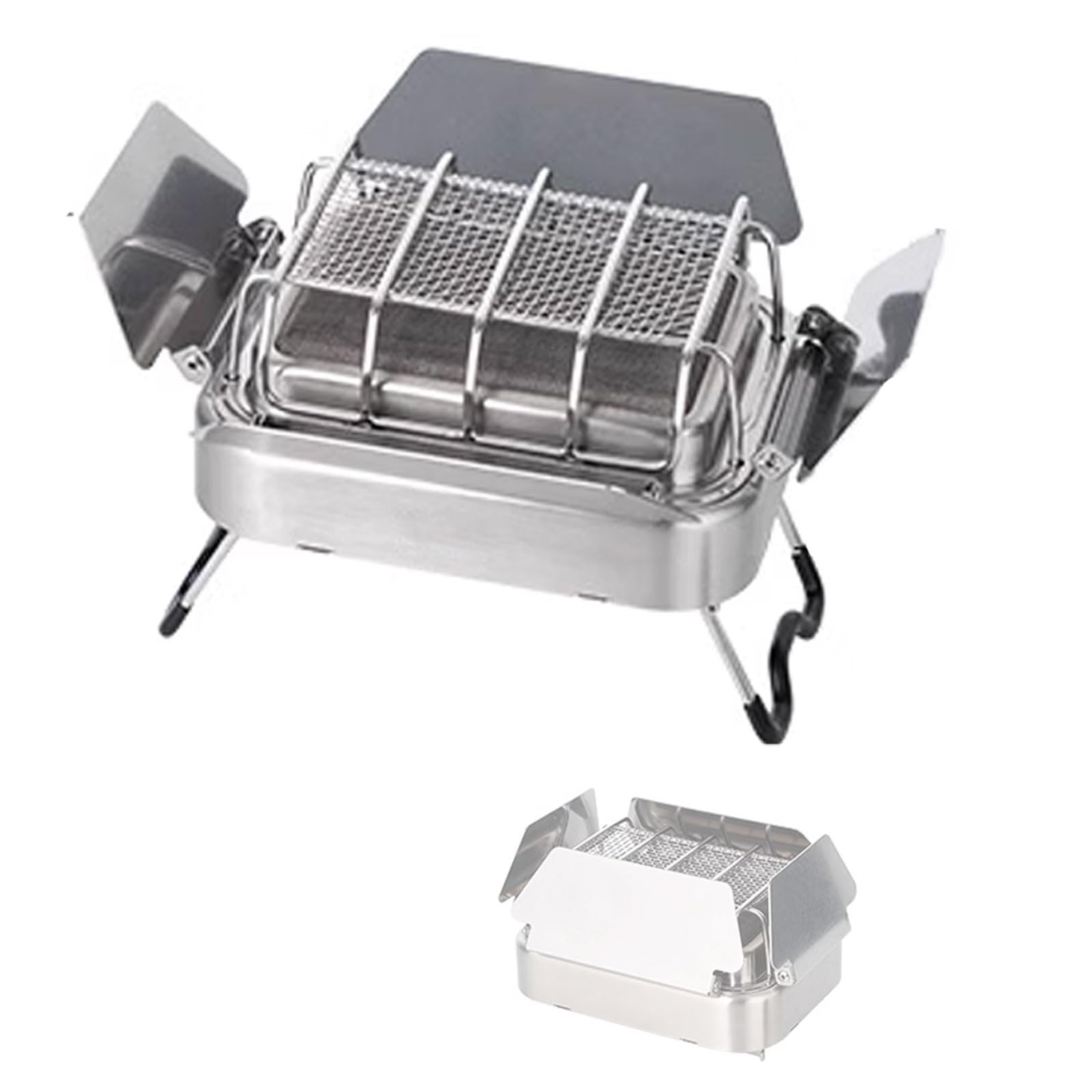 Ogrzewacz tarasowy zewnętrzny 2200 W ze stali nierdzewnej z regulowanymi kątami i składanym stojakiem, zdejmowany grill do użytku wewnątrz i na zewnątrz