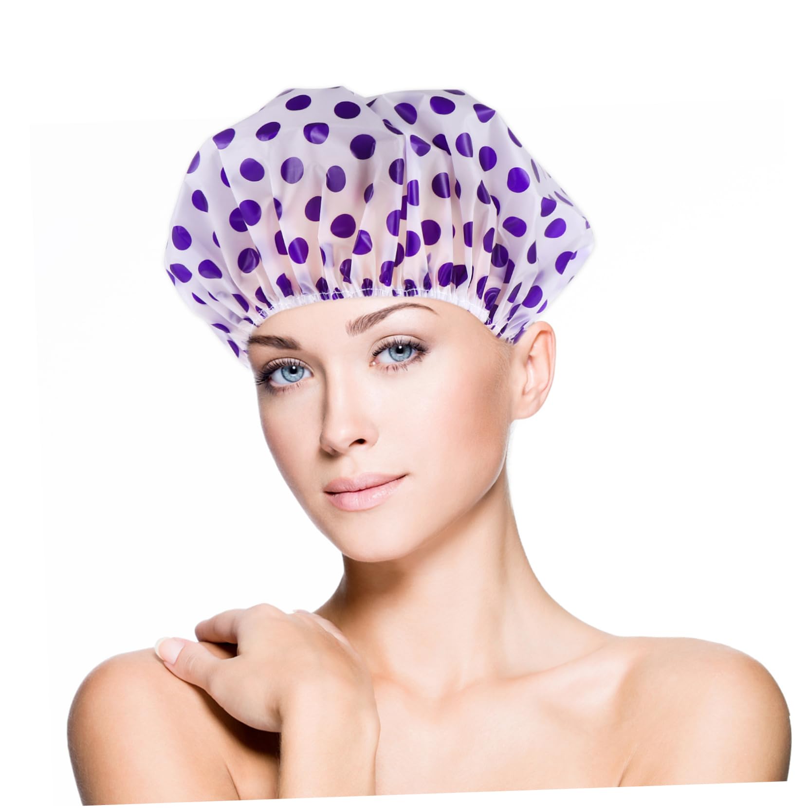 Healvian 18piezas Gorro De Ducha Reutilizable Para Mujeres Capucha De Baño Diseño De Puntos Para Mantener El Cabello Seco y Proteger Estilos Al Dormir