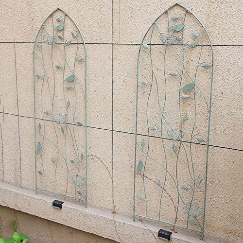Ge Garden - Pannelli a graticcio in filo di ferro, recinzione per fiori, 101 x 35 cm, 120 x 39 cm, 150 x 45 cm, verde e bianco, per piante rampicanti, rose, viti e verdure