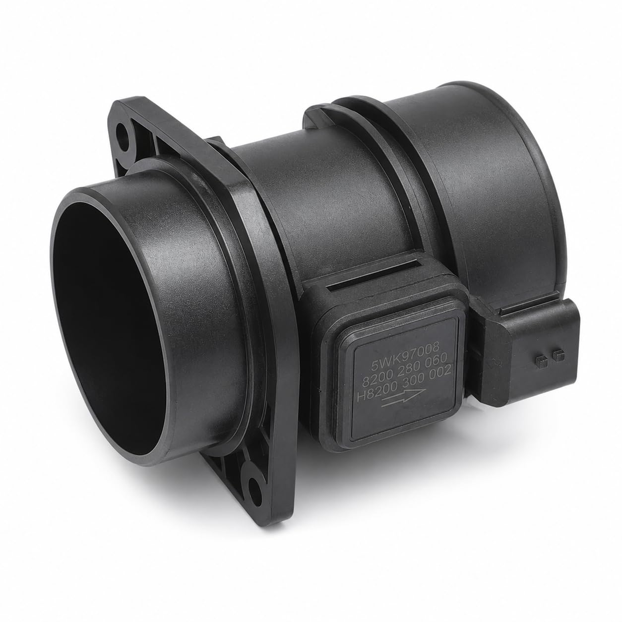 Débitmètre de Masse d’Air 5WK97008Z Compatible avec Renault Kangoo Mégane Scénic Trafic Master, Opel Vivaro Movano, Nissan Interstar Qashqai, 8200280060 H8200300002