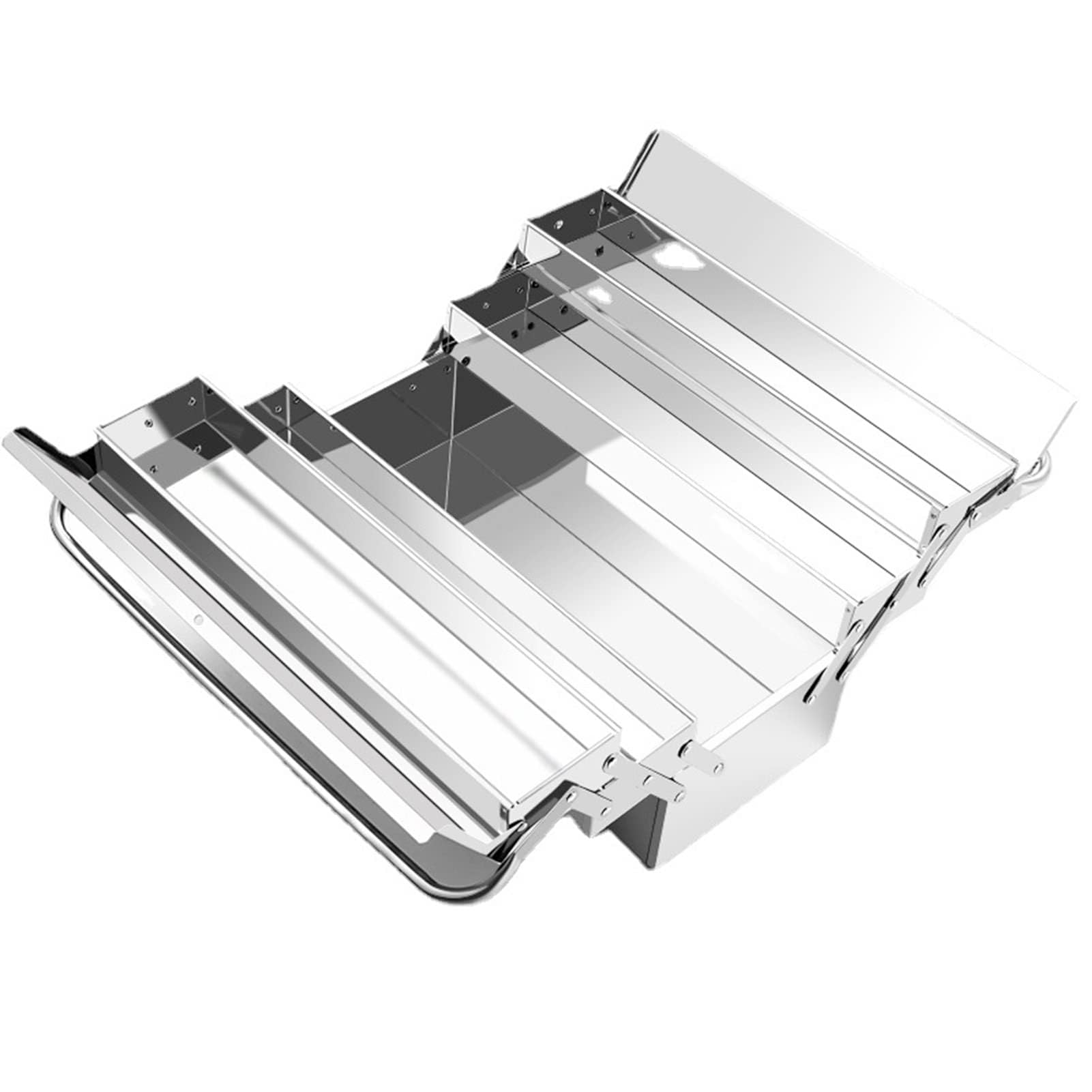 Caja de Herramientas Voladiza de Acero Inoxidable con 5 Bandejas, Organizador de Almacenamiento Plegable para Diversas Herramientas (460)