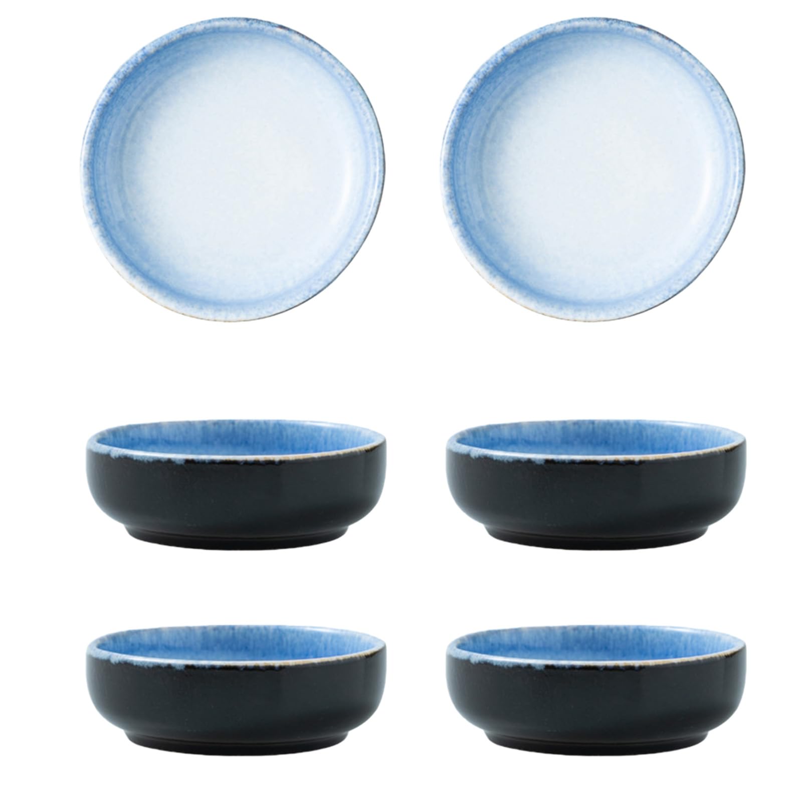Lot de 6 petits plats polyvalents en céramique japonaise, esthétique, idéal pour la maison, la salle à manger, petites assiettes multifonctionnelles