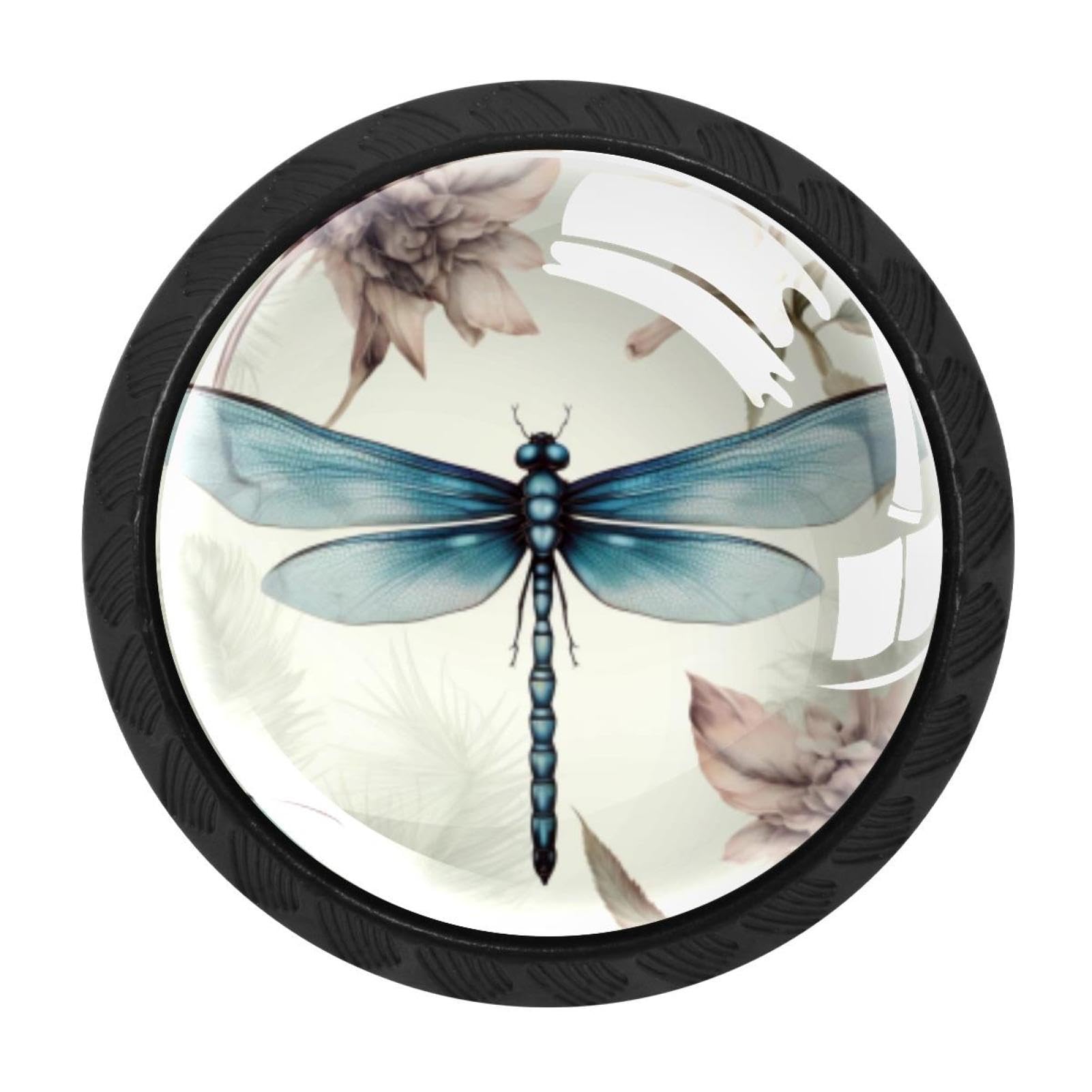 Chenzzzz Multicolored 19 4 Pack Cabinet Handles Black Dragonfly Cabinet Knobs Draw