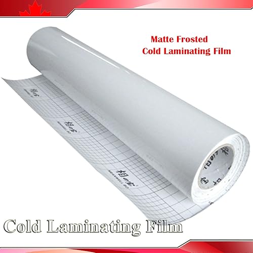 Miniatura 3 de Película laminadora en frío mate esmerilada, película laminadora de rollo en frío de 180 x 25 pulgadas, película de laminación en frío autoadhesiva