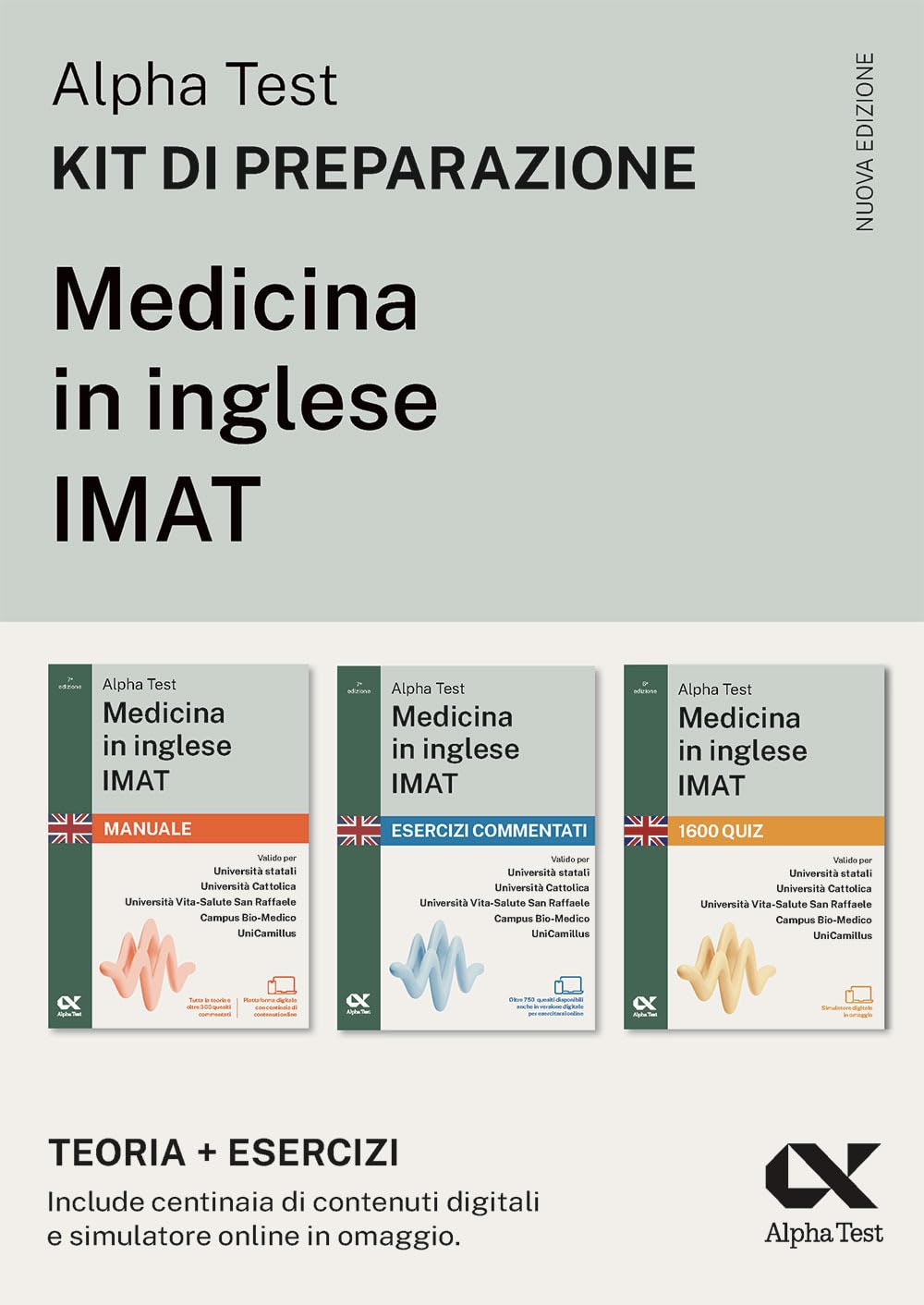 Alpha Test. Medicina in inglese IMAT 2026-2027. Kit di preparazione. Per test di ammissione universitari. Con piattaforma e simulatore online