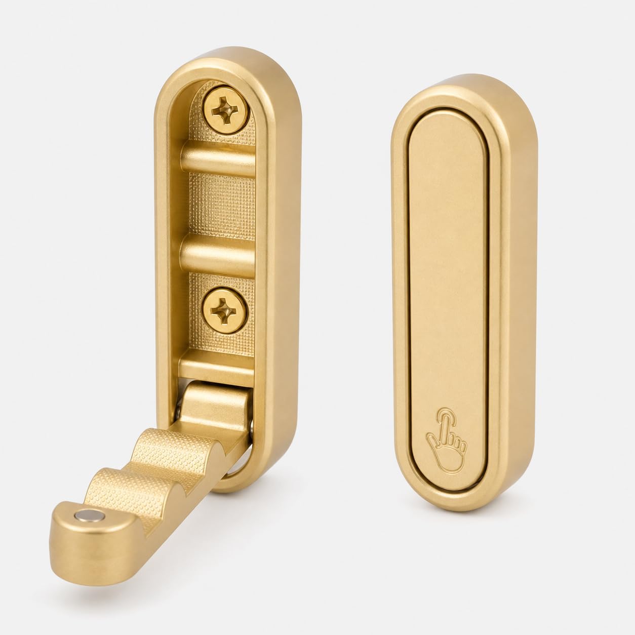 Aluminum Alloy Folding Wall Hooks, 90 Degree Foldable Coat Hooks, Screw Mounted Hooks for Bathroom, Bedroom, Entryway, Kitchen, Closet and Behind Door，(Gold, 4 Pack)