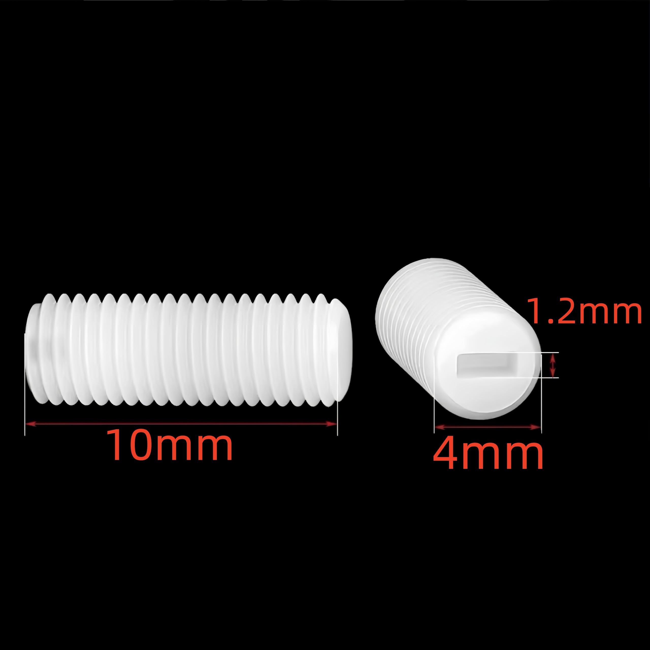 5~50 stks M3 M4 M5 M6 M8 M10 Nylon Ingelaste Bout Witte Plastic Draad Platte Kop Metrische Headless Stelschroef (Size : M8x 15mm- 20pcs
