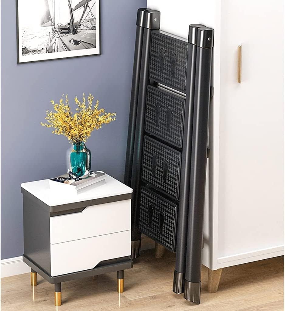 2 Step Ladder, Folding Step Stool 330lbs Capacity with Anti-Slip Thickened Pedal Aluminum Folding Ladder for Home and Office