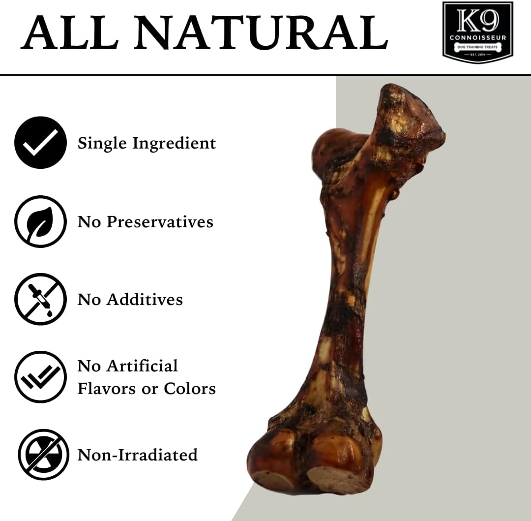 K9 Connoisseur Single Ingredient Dog Bones Made In USA For Large Breed Aggressive Chewers All Natural Long Lasting Meaty Mammoth Marrow Filled Bone Chew Treat Best For Dogs Over 50 LBS -Goliath 1 Pack