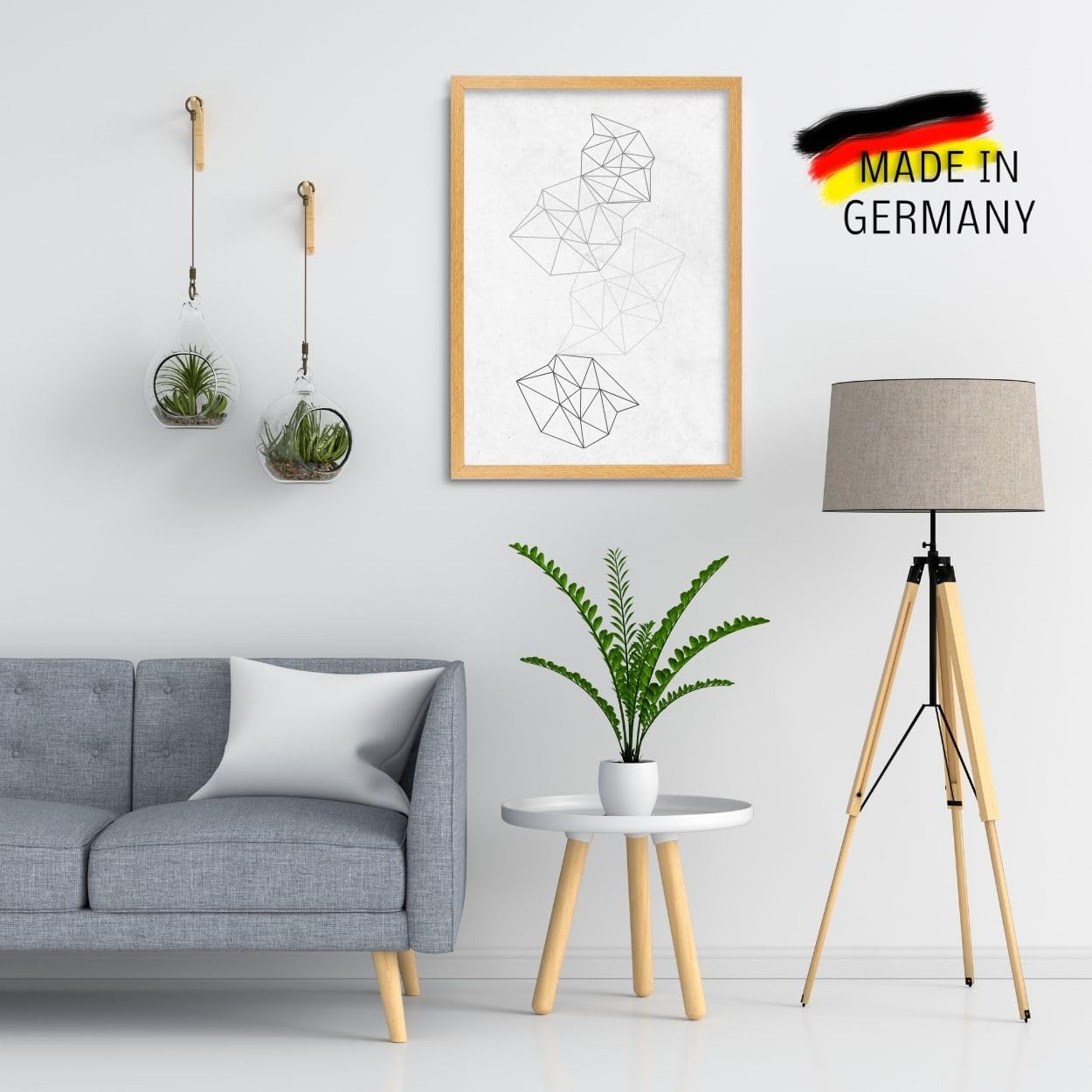 CLAMARO 'COLLAGE 20' Bilderrahmen DIN A4 (21x29,7) handgefertigt nach Maß | Eiche Windsor | Moderner 20 mm breiter slim Design MDF Holzbilderrahmen inkl. Acrylglas, Rückwand und Aufhänger