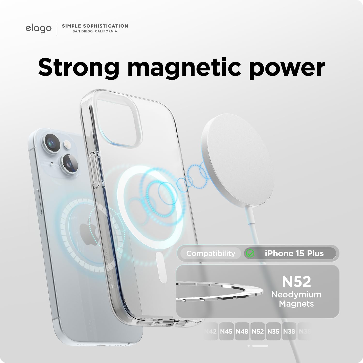 elago Magnetic Hybrid Clear Case Compatible with iPhone 15 Plus Case, Compatible with MagSafe, PC + TPU Hybrid Technology - Image 2
