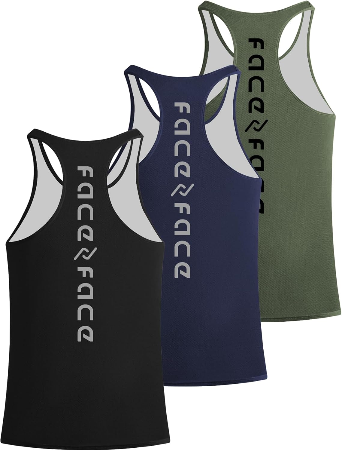 Tank Tops Men Y-Back Muscle 3 Pack Dry Fit Sleeveless Workout Tank Tops for Men Mesh Material Running Gym - Image 4