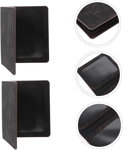 Miniatura 8 de VALICLUD 2 fundas de almacenamiento portátiles para pasaporte para portón de pasaporte, funda protectora de viaje, negro, tarjetas protectoras de
