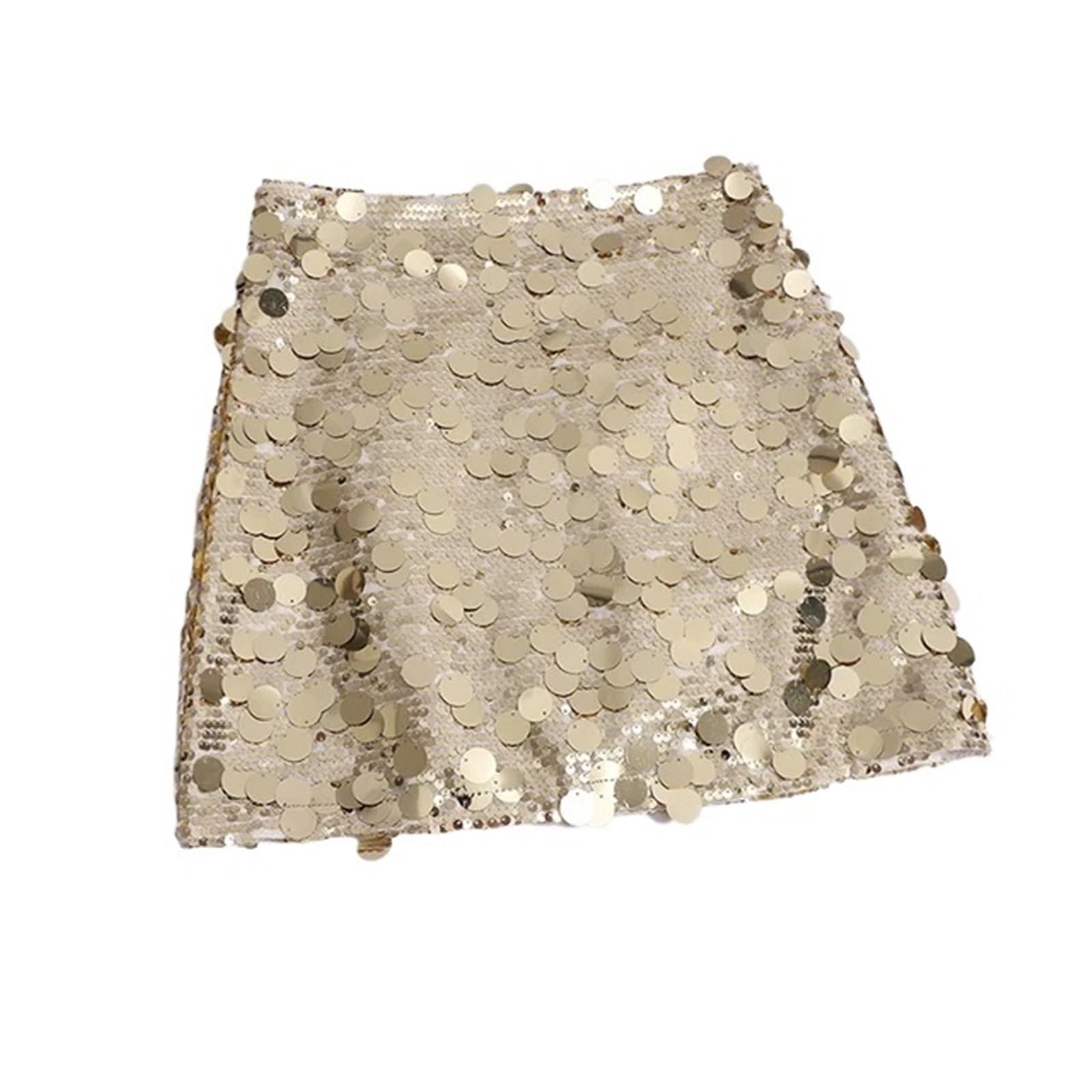 Gonna Corta con Paillettes Luminose Gonne estive a Trapezio da Donna Lucide